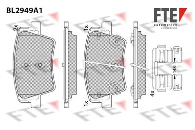 9011193 FTE Комплект тормозных колодок, дисковый тормоз