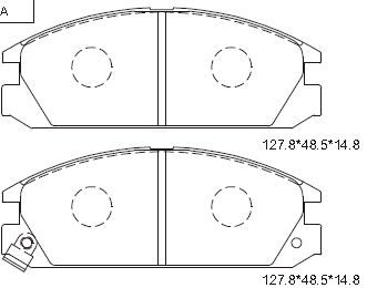 KD1721 ASIMCO Комплект тормозных колодок, дисковый тормоз