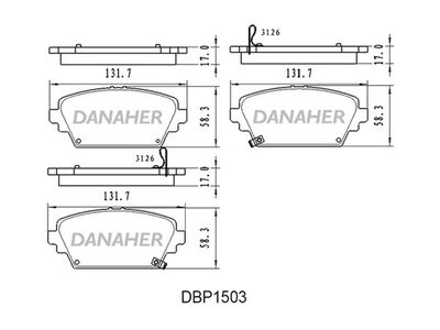 DBP1503 DANAHER Комплект тормозных колодок, дисковый тормоз