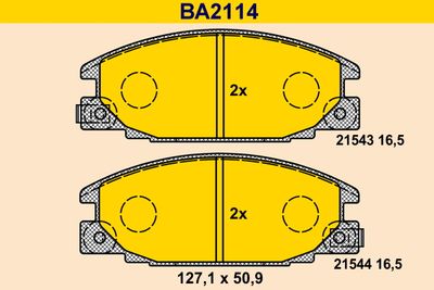 BA2114 BARUM Комплект тормозных колодок, дисковый тормоз