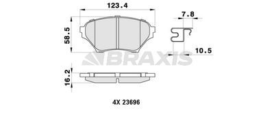 AB0459 BRAXIS Комплект тормозных колодок, дисковый тормоз