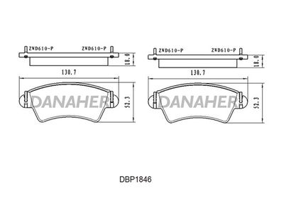 DBP1846 DANAHER Комплект тормозных колодок, дисковый тормоз