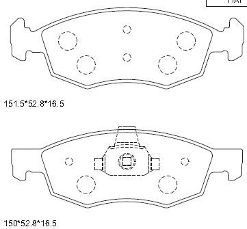 KD7556 ASIMCO Комплект тормозных колодок, дисковый тормоз