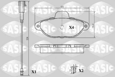 6216011 SASIC Комплект тормозных колодок, дисковый тормоз