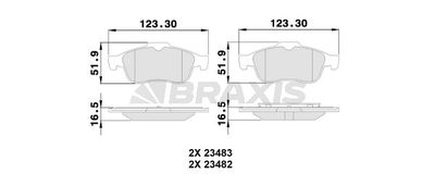 AA0068 BRAXIS Комплект тормозных колодок, дисковый тормоз