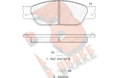 RB1561 R BRAKE Комплект тормозных колодок, дисковый тормоз