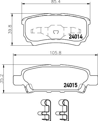 8DB355028161 HELLA Комплект тормозных колодок, дисковый тормоз