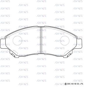 SN955 ADVICS Комплект тормозных колодок, дисковый тормоз