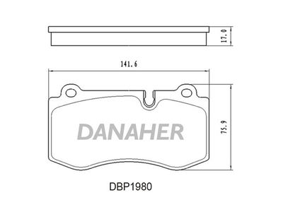DBP1980 DANAHER Комплект тормозных колодок, дисковый тормоз