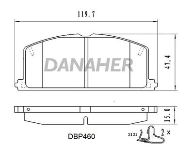 DBP460 DANAHER Комплект тормозных колодок, дисковый тормоз