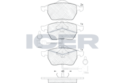 181191 ICER Комплект тормозных колодок, дисковый тормоз