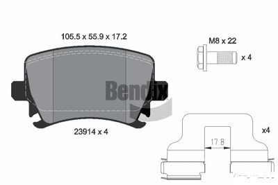BPD1062 BENDIX Braking Комплект тормозных колодок, дисковый тормоз