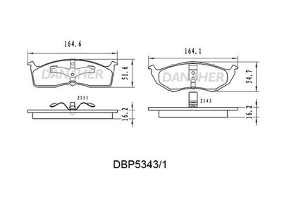 DBP53431 DANAHER Комплект тормозных колодок, дисковый тормоз