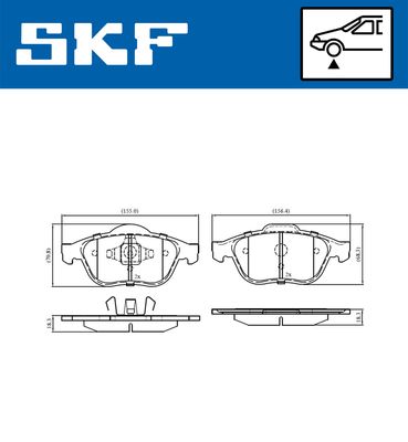 VKBP80133 SKF Комплект тормозных колодок, дисковый тормоз