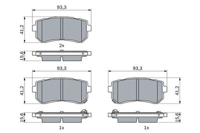 0986424956 BOSCH Комплект тормозных колодок, дисковый тормоз