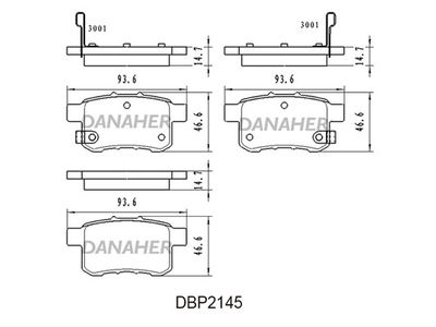 DBP2145 DANAHER Комплект тормозных колодок, дисковый тормоз