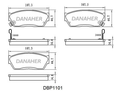 DBP1101 DANAHER Комплект тормозных колодок, дисковый тормоз