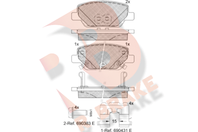 RB2269 R BRAKE Комплект тормозных колодок, дисковый тормоз