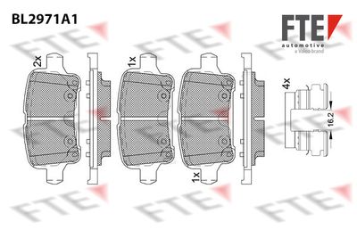 9011216 FTE Комплект тормозных колодок, дисковый тормоз