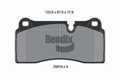 BPD2478 BENDIX Braking Комплект тормозных колодок, дисковый тормоз