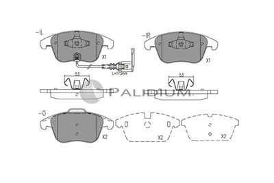 P11574 ASHUKI by Palidium Комплект тормозных колодок, дисковый тормоз