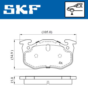VKBP80387E SKF Комплект тормозных колодок, дисковый тормоз