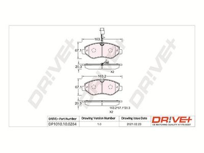 DP1010100284 Dr!ve+ Комплект тормозных колодок, дисковый тормоз