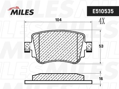 E510535 MILES Комплект тормозных колодок, дисковый тормоз
