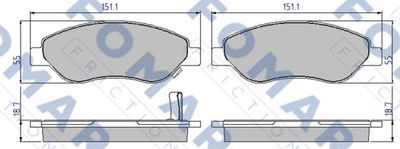 FO827681 FOMAR Friction Комплект тормозных колодок, дисковый тормоз