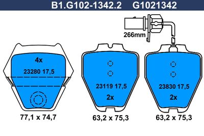 B1G10213422 GALFER Комплект тормозных колодок, дисковый тормоз