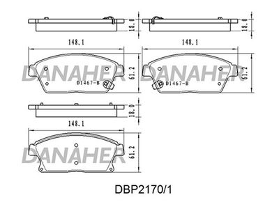 DBP21701 DANAHER Комплект тормозных колодок, дисковый тормоз