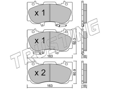 11830 TRUSTING Комплект тормозных колодок, дисковый тормоз
