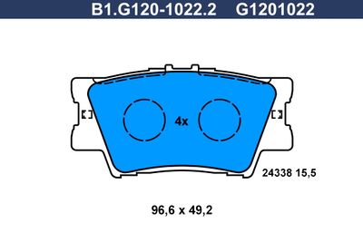 B1G12010222 GALFER Комплект тормозных колодок, дисковый тормоз