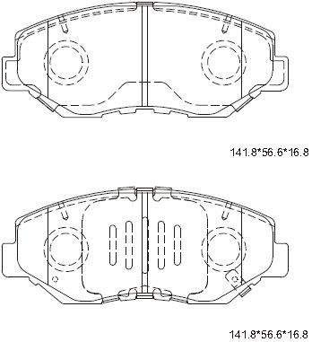 KD1708 ASIMCO Комплект тормозных колодок, дисковый тормоз