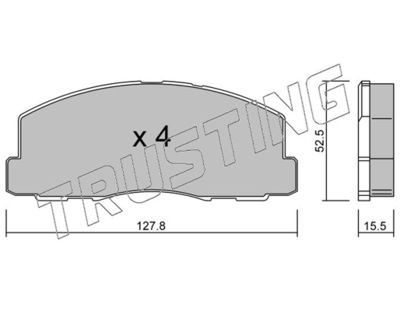 1160 TRUSTING Комплект тормозных колодок, дисковый тормоз