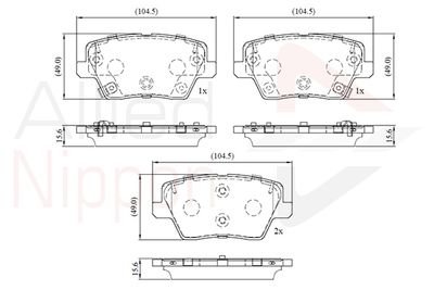 ADB32772 COMLINE Комплект тормозных колодок, дисковый тормоз