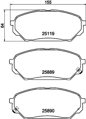 8DB355037491 HELLA PAGID Комплект тормозных колодок, дисковый тормоз