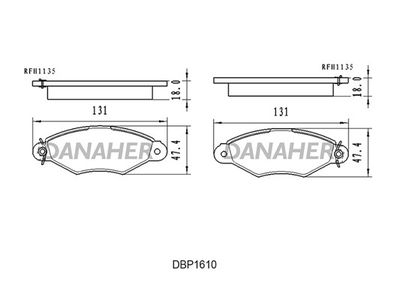 DBP1610 DANAHER Комплект тормозных колодок, дисковый тормоз