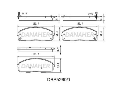 DBP52601 DANAHER Комплект тормозных колодок, дисковый тормоз