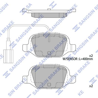 SP1823A Hi-Q Комплект тормозных колодок, дисковый тормоз