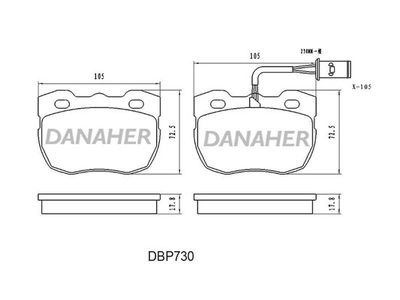 DBP730 DANAHER Комплект тормозных колодок, дисковый тормоз