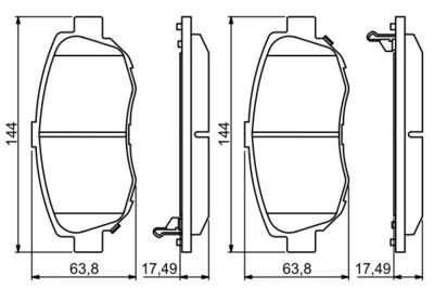 0986494211 BOSCH Комплект тормозных колодок, дисковый тормоз