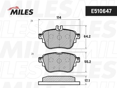 E510647 MILES Комплект тормозных колодок, дисковый тормоз
