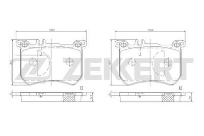 BS1399 ZEKKERT Комплект тормозных колодок, дисковый тормоз