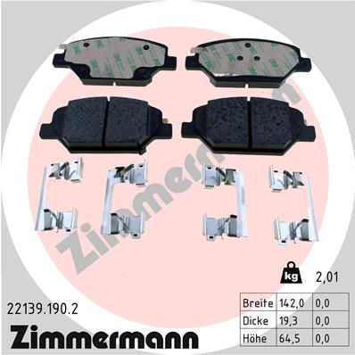 221391902 ZIMMERMANN Комплект тормозных колодок, дисковый тормоз