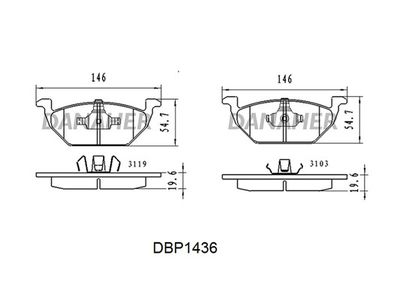 DBP1436 DANAHER Комплект тормозных колодок, дисковый тормоз