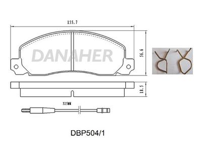 DBP5041 DANAHER Комплект тормозных колодок, дисковый тормоз