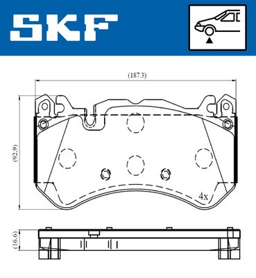 VKBP80643E SKF Комплект тормозных колодок, дисковый тормоз