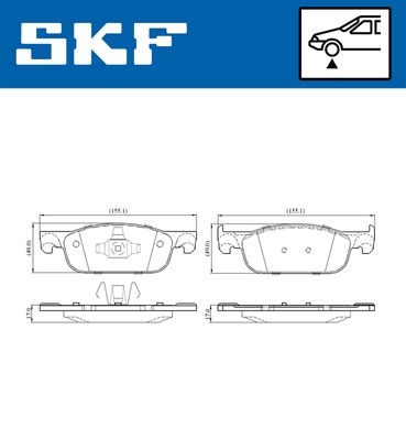 VKBP80020 SKF Комплект тормозных колодок, дисковый тормоз