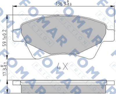 FO908281 FOMAR Friction Комплект тормозных колодок, дисковый тормоз